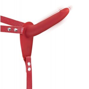 Gode Ceinture Vibrant Ajustable Silicone Rouge